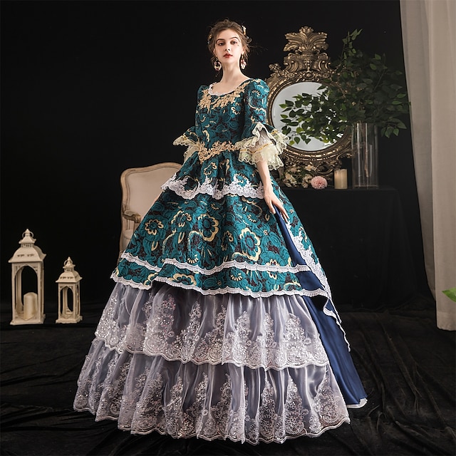  Gothic Victorian Vintage Inspired Medieval Dress Party Costume Prom Dress Princess Shakespeare Women's Ball Gown Halloween Party Evening Party Masquerade Dress