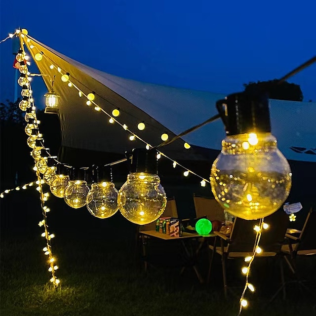  أضواء سلسلة الجنية لمبة الشمسية 7m 30 المصابيح في الهواء الطلق للماء أضواء الحديقة عيد الميلاد حفل زفاف في الهواء الطلق التخييم الفناء شرفة الديكور جو أضواء المناظر الطبيعية