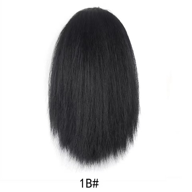  Drawstring Ponytails for Black Women Yaki Kinky Straight Ponytail Hair Extensions 8 Inch Short Pony Tail Clip in Synthetic Ponytail Hairpiece