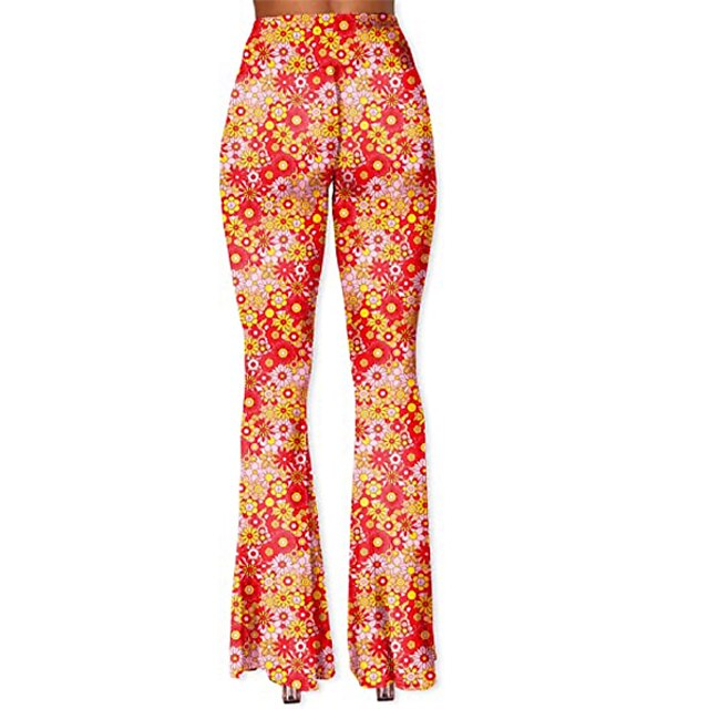 Retro Vintage 1960s 1970s Disco High Waisted Trousers Funk Bell Bottom ...