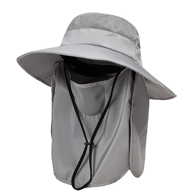 Men's Bucket Hat Sun Hat Fishing Hat Boonie hat Light Grey Army Green