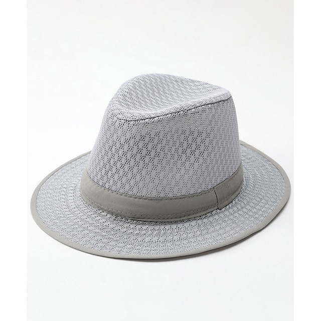  Men's Sun Hat Soaker Hat Safari Hat Gambler Hat Beach Hat Black Light Brown Polyester Travel Beach Outdoor Vacation Plain Sunscreen