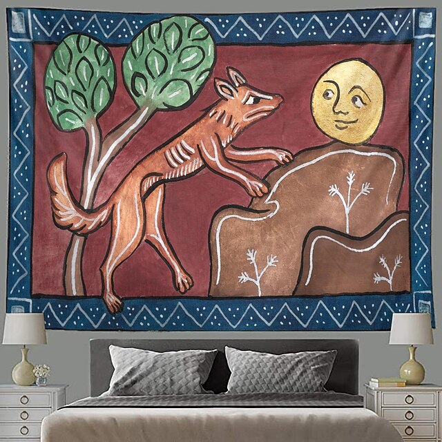 Medieval Animal Hanging Tapestry Wall Art Large Tapestry Mural Decor