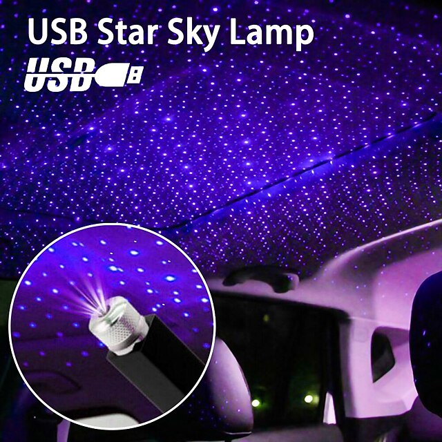  led autodak ster nachtlampje projector licht sfeer galaxy lamp usb decoratieve lamp verstelbaar meerdere lichteffecten