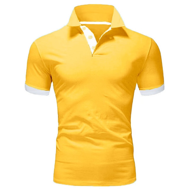 Men's Golf Shirt Polo Casual Sports Classic Short Sleeve Basic Casual ...