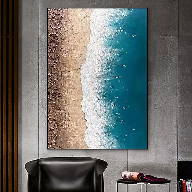 Handmade Hand Painted Oil Painting Wall Art Seaside Beachside Landscape Home Decoration Decor Rolled Canvas No Frame Unstretched 15