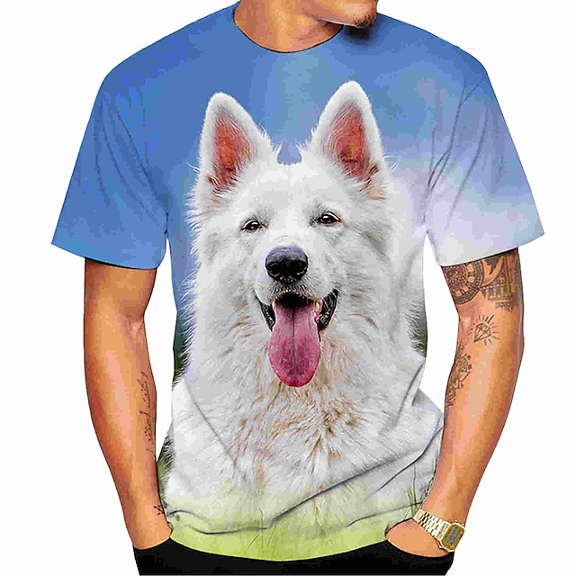  Dyr Hund Schæferhund T-shirt Anime 3D Grafisk Til Par Herre Dame Voksne Maskerade 3D-udskrivning Afslappet / Hverdag