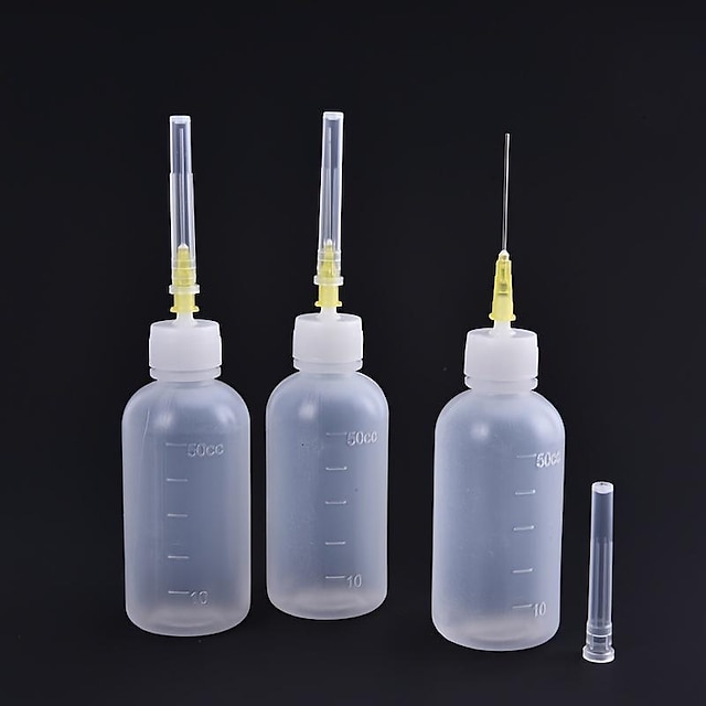  (3 szt.) Butelki dozujące o pojemności 50 cm3/1,69 uncji z wąskim otworem do wytrysku do laboratorium &wzmacniacz; przemysł