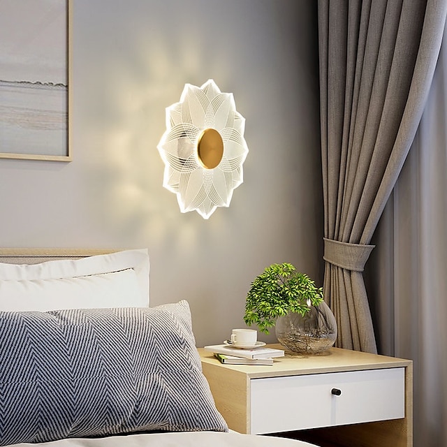  LED ウォールライト屋内アクリル金属リビングルームの寝室のバスルーム金属壁ライト 3000 18k 壁照明器具ウォームホワイト/ホワイト 110-240v