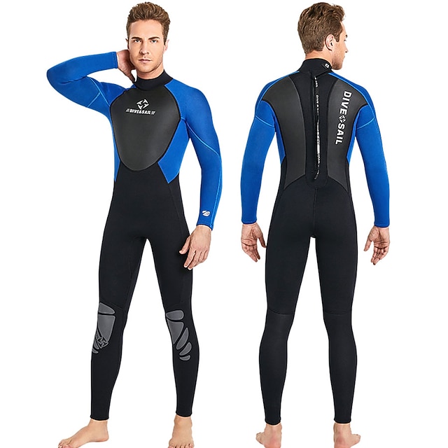 Dive&Sail Men's Full Wetsuit 3mm SCR Neoprene Diving Suit Thermal Warm