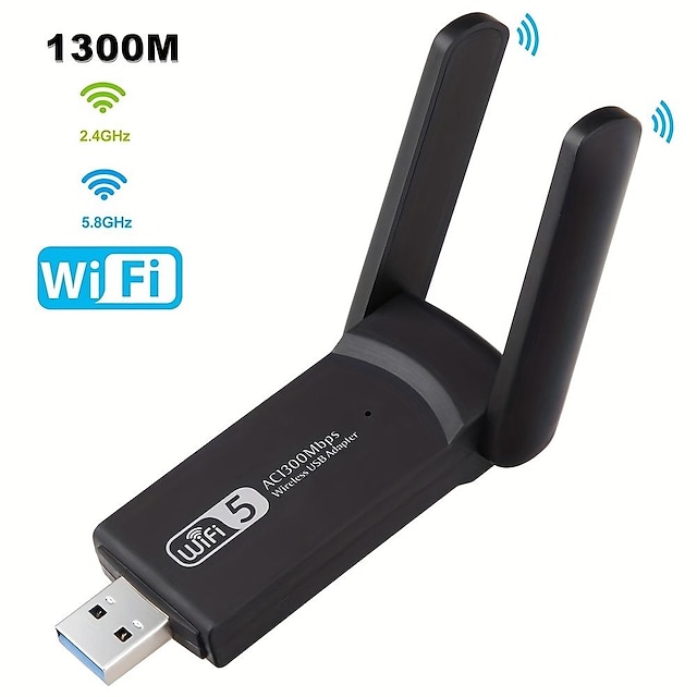 2.4G 5G 1300Mbps Usb Wireless Network Card Dongle Antenna AP Wifi Adapter Dual Band Wi-Fi Usb 3.0 Lan Ethernet 1200M