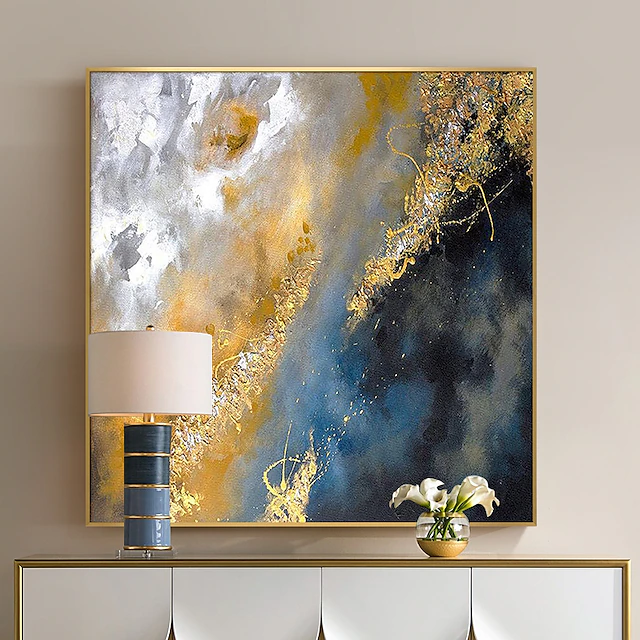 100% Handpaint Oil Paintings On Canvas Large Wall Art Abstract Gold Leaf Painting Contemporary Art Wall Painting For Living Room 6