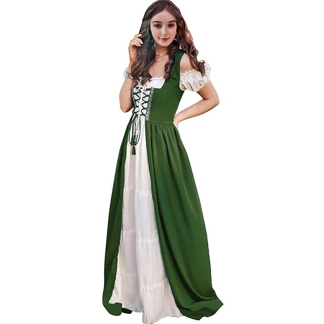 Lady Retro Vintage Medieval Renaissance Dress Chemise OverDress Women's