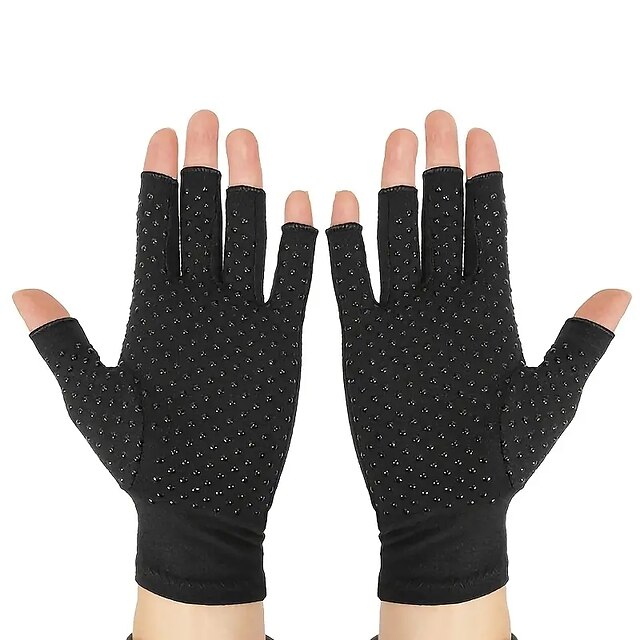  1 Pair Of Arthritis Pressure Gloves With Anti-Slip Glue Point Relieve Arthritis Rheumatoid Arthritis Bone Arthritis Carpal Tunnel Pain Pressure Gloves For Men And Women Arthritis Work Gloves Bla