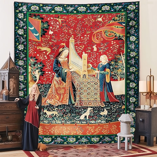 中世ぶら下げタペストリー壁アート大タペストリー壁画の装飾写真の背景毛布カーテン家の寝室のリビングルームの装飾