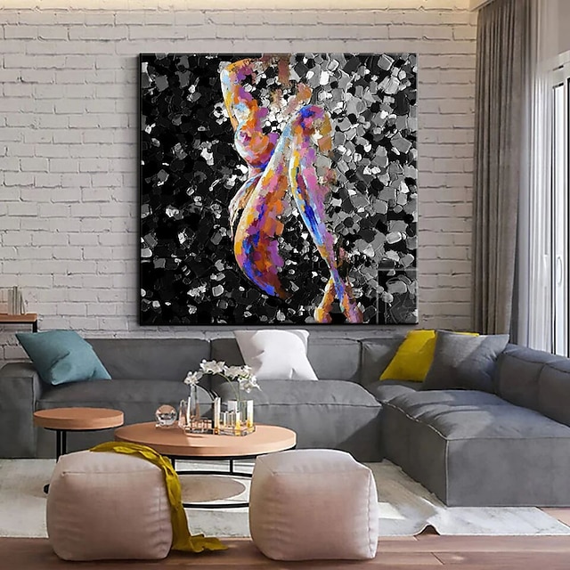 Handmade Hand Painted Oil Painting Wall Art Abstract Nude Lady Carving Home Decoration Decor Rolled Canvas No Frame Unstretched