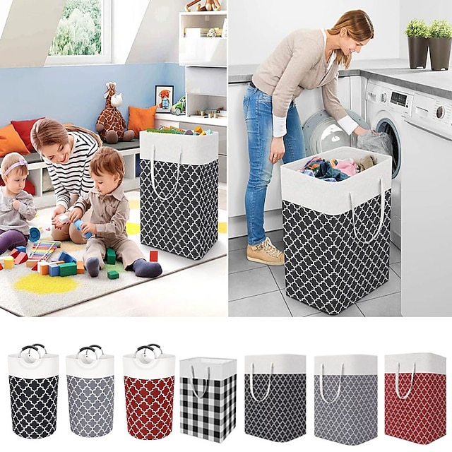  Laundry Basket Hamper Large Collapsible Laundry Hamper with Easy Carry Handles, Freestanding Clothes Hampers For Laundry, Bedroom, Dorm, Clothes, Towels, Toys