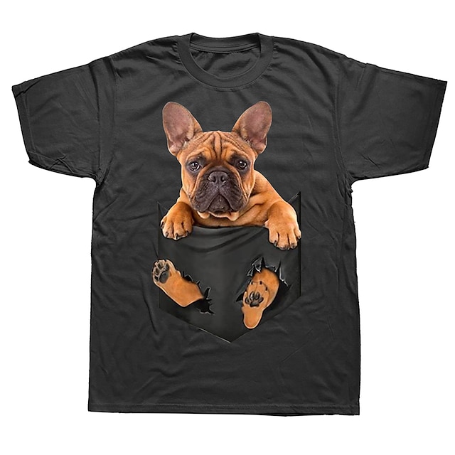  Dyr fransk Bulldog T-shirt Trykt mønster Gadestil Til Par Herre Dame Voksne Varmstempling Afslappet / Hverdag