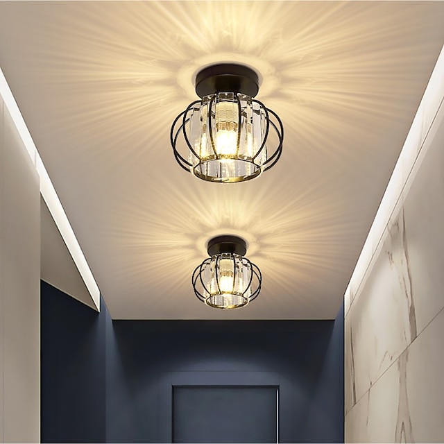  אור תקרה led תעשייתי בסגנון כלוב תעשייתי נברשת מתכת מתכת סגנון מודרני צבוע גימורים מנורת תקרה למסדרון 110-240v
