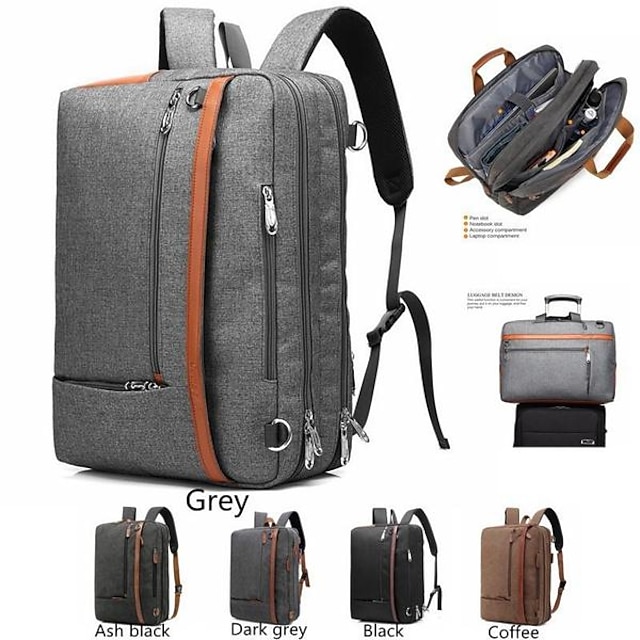  srotek® mochila conversível de 15,6 polegadas/17,3 polegadas para laptop bolsa mensageiro bolsa de ombro multifuncional maleta de negócios bolsa de lazer bolsa de viagem mochila para homens/mulheres