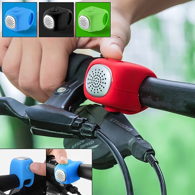  elcykelklocka 90db horn regnsäker mtb cykelstyre silikon skalring cykelklocka tillbehör