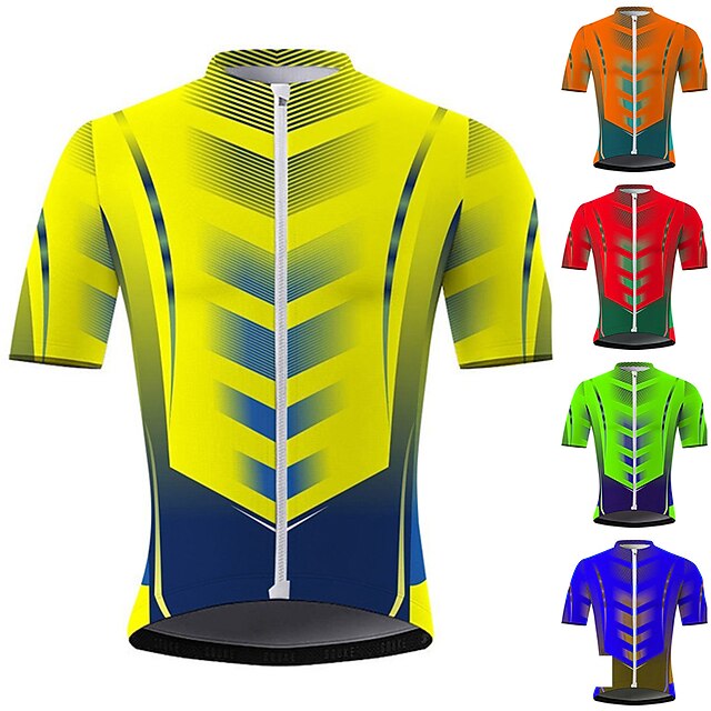 21Grams Men's Cycling Jersey Short Sleeve Bike Top with 3 Rear Pockets