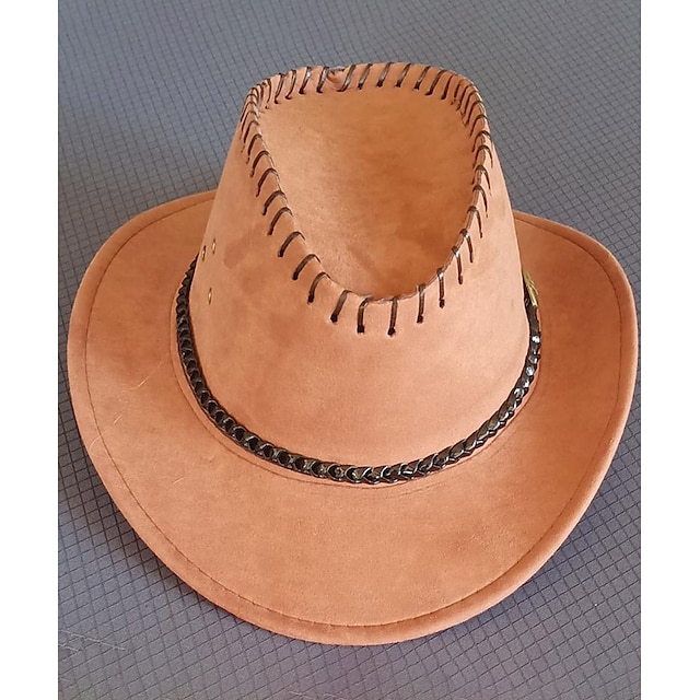  Miesten Aurinkohattu Cowboy hattu Tumman ruskea Vaalean ruskea Polyesteri Matkailu Länsi-Cowboy Rantatyyliä ulko- Loma Tavallinen Hengittävä