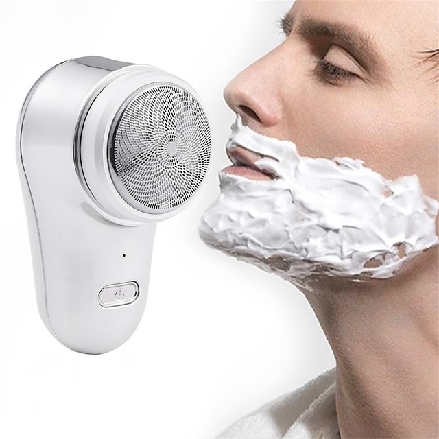  Raschietto per barba elettrico da uomo mini rasoio da barba raschietto per barba da viaggio portatile