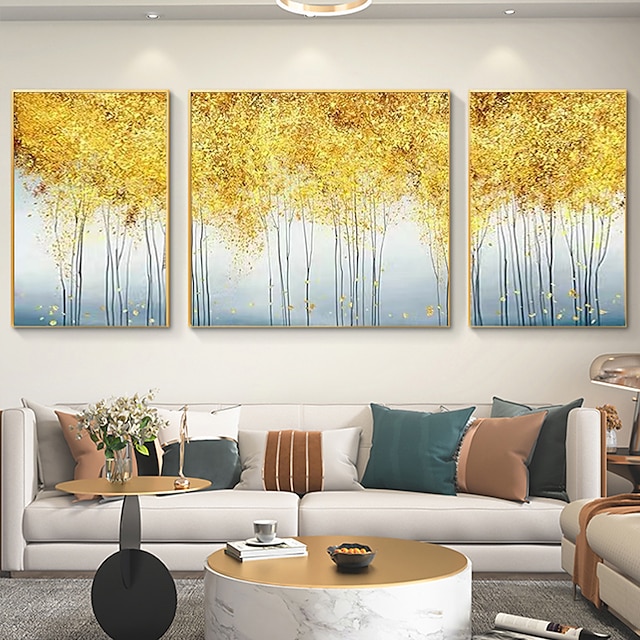  jasny żółty drzewo las duży rozmiar wysokiej jakości luksusowe pop art ręcznie malowane obrazy olejne na płótnie nowoczesna grafika dekoracja prezent