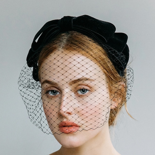  One-tier Simple / Vintage Wedding Veil Blusher Veils / Birdcage Veils with Pure Color Tulle