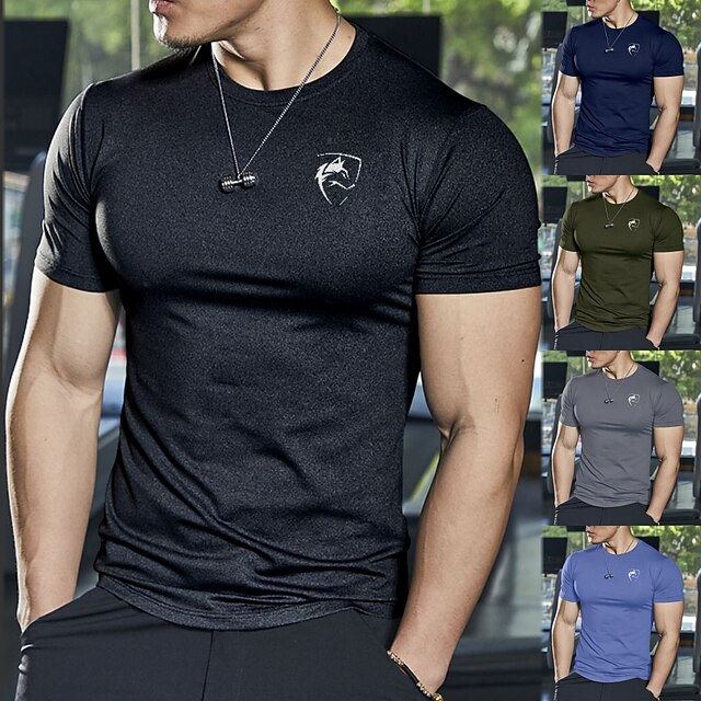 Men's Workout Shirt Running Shirt Short Sleeve Tee Tshirt Athletic