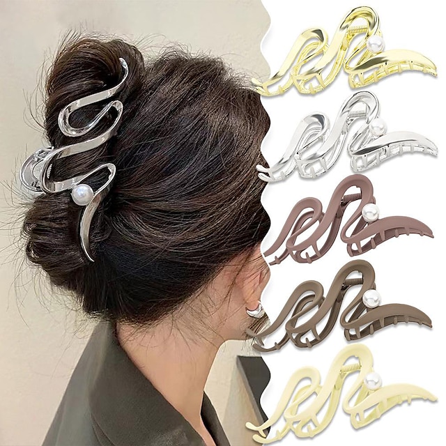  Metall-Haarspangen für Frauen Haarkrallen-Clips groß für dickes Haar 5er-Pack Haarspangen-Accessoires Kopfschmuck