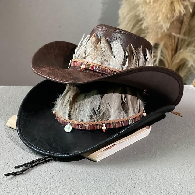  18. århundrede 19. århundrede staten Texas Cowboy hat West Cowboy amerikansk Herre Dame Fjer Hat
