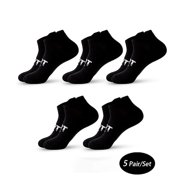  Hombre 5 pares Calcetín Calcetines hasta el Tibio Calcetines de Deporte Calcetines Cortos Negro Blanco Color Plano Casual Diario Básico Medio Verano Primavera Otoño Elegante Tradicional / Clásico