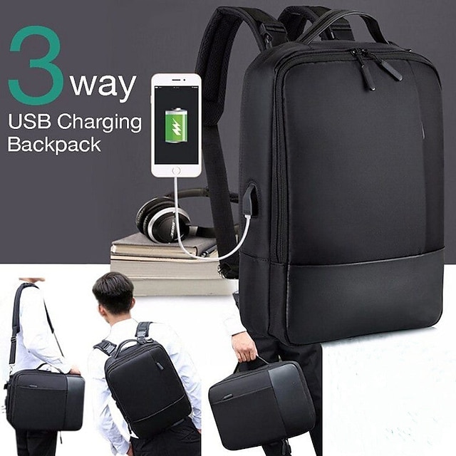  herre rygsække usb opladning business taske mandlige multifunktionel vandtæt rygsæk unisex anti-tyveri bagpack mode rygsæk
