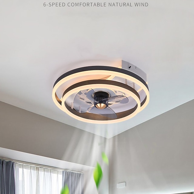  Ceiling Fans with Lights Flush Mount Low Profile Indoor Ceiling Fan,19.5