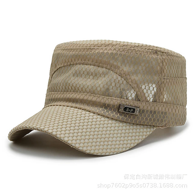 Men's Baseball Cap Dark Navy khaki Gauze Mesh Streetwear Stylish Casual Daily Outdoor clothing Holiday Plain Sunscreen 6