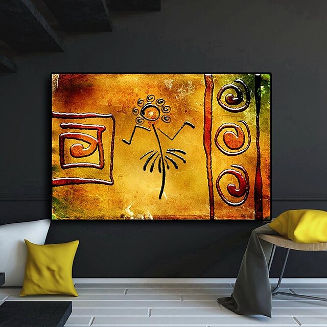  抽象人壁アート幾何学フラワーダンスゴールド油絵キャンバスポスターとプリント cuadros 壁アフリカアート画像用リビングルーム