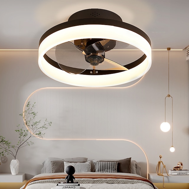  Ceiling Fans with Lights Flush Mount Low Profile Indoor Ceiling Fan,15.7