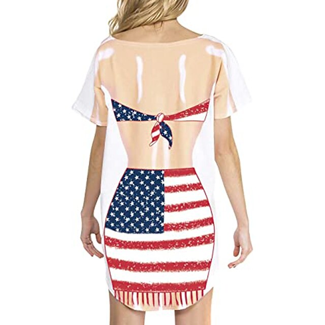 Women's Bikini Shirt Cover Up Dress Funny Cute Bikini Print for