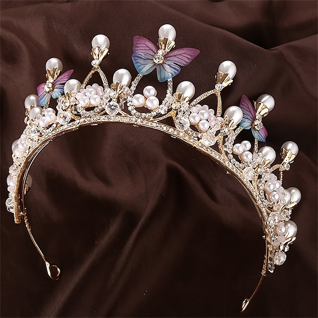  corona in lega per bambini farfalla principessa performance set di capelli copricapo modello mostra fascia per capelli in cristallo copricapo da sposa