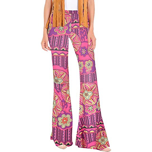 Retro Vintage Boho 1970s Disco Trousers Bell Bottom Pants Wide Leg ...