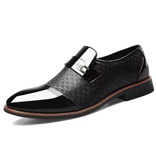 Men's Black Patent Leather Dress Shoes with Buckle | Stylish Formal ...