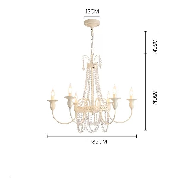  LED Pendant Light 4/6/8 Lights Farmhouse Pendant Light Rustic Industrial Iron Candle Ceiling Light for Dining Room Lighting Fixture Hanging Candle Hanging Pendant Light E14 Base