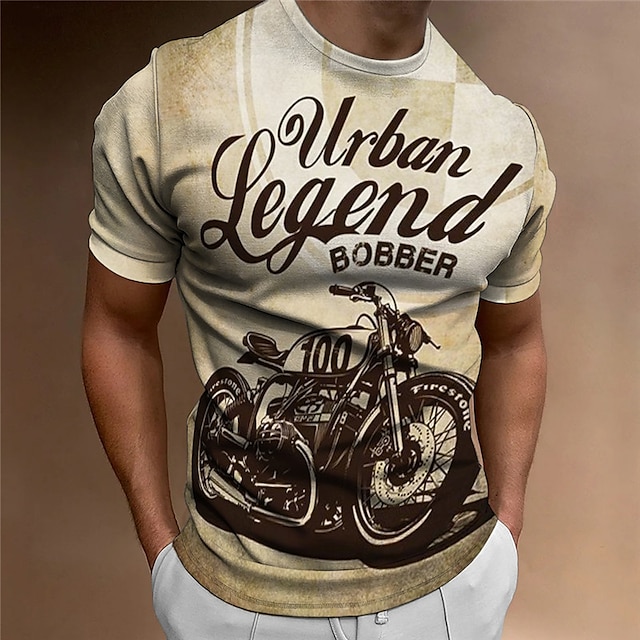  Men's T shirt Tee Crew Neck Graphic Motorcycle Clothing Apparel 3D Print Outdoor Daily Print Short Sleeve Fashion Designer Vintage
