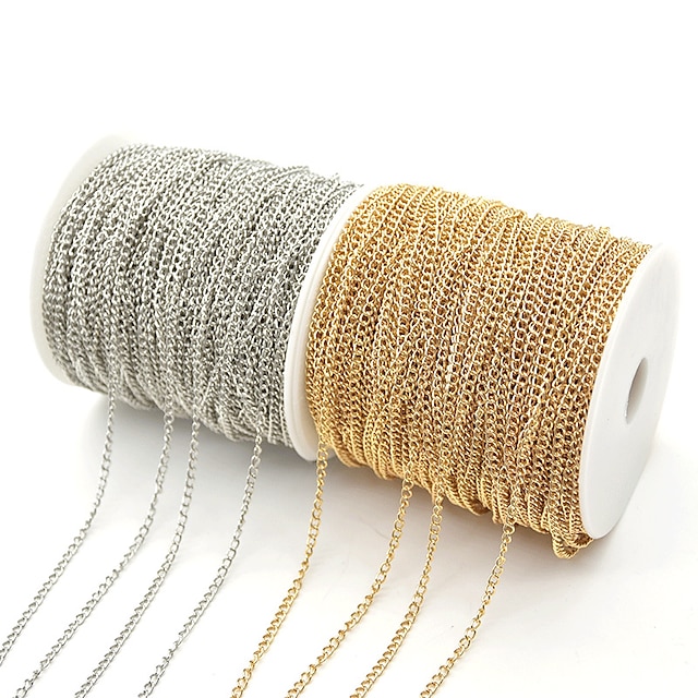  10m diy akcesoria jubilerskie żelazny łańcuch przedłużający szyfrowanie łańcuszek ogonowy odzież antyczna naszyjnik bransoletka materiał 3*4mm