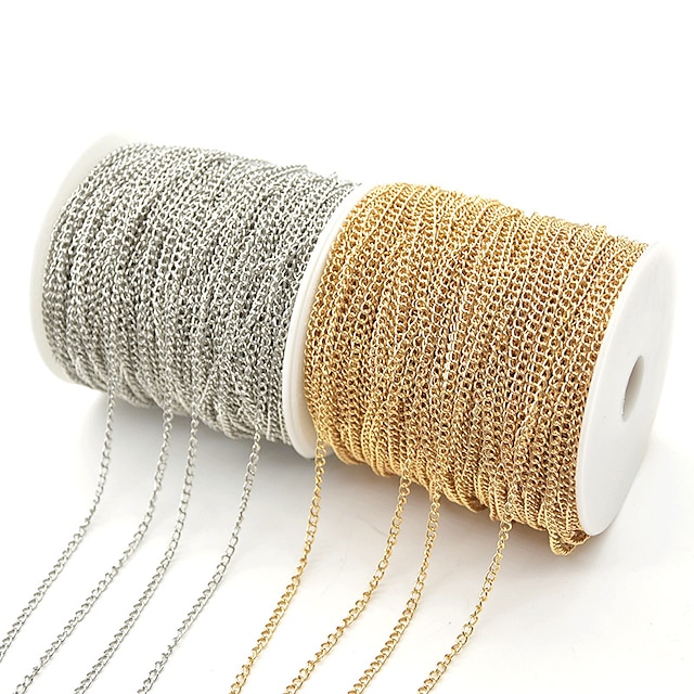  10m gör-det-själv smycken tillbehör järn kryptering kedja förlängning kedja svans kedja antika kläder halsband armband material 3 * 4mm