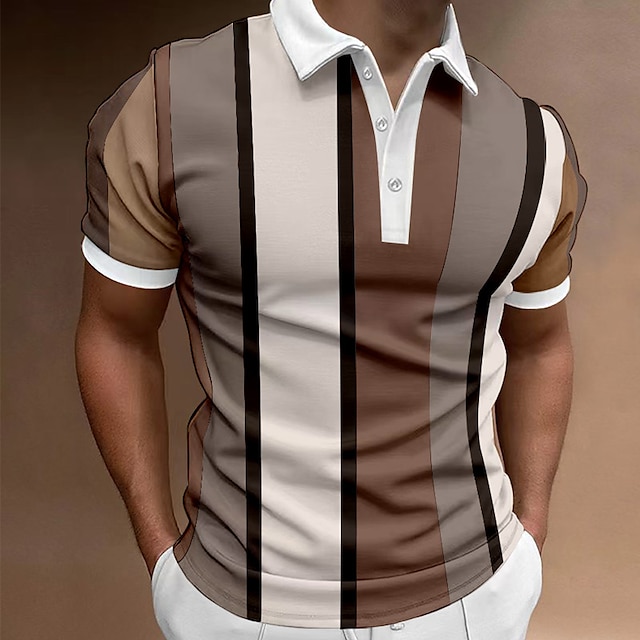 Men's Button Up Polos Polo Shirt Casual Holiday Lapel Short Sleeve ...