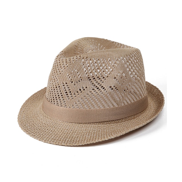  Men's Sun Hat Soaker Hat Safari Hat Gambler Hat Beach Hat White khaki Polyester Travel Beach Vacation Beach Plain Sunscreen
