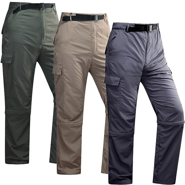 Men's Convertible Zip Off Pants Hiking Pants Trousers Outdoor Ripstop